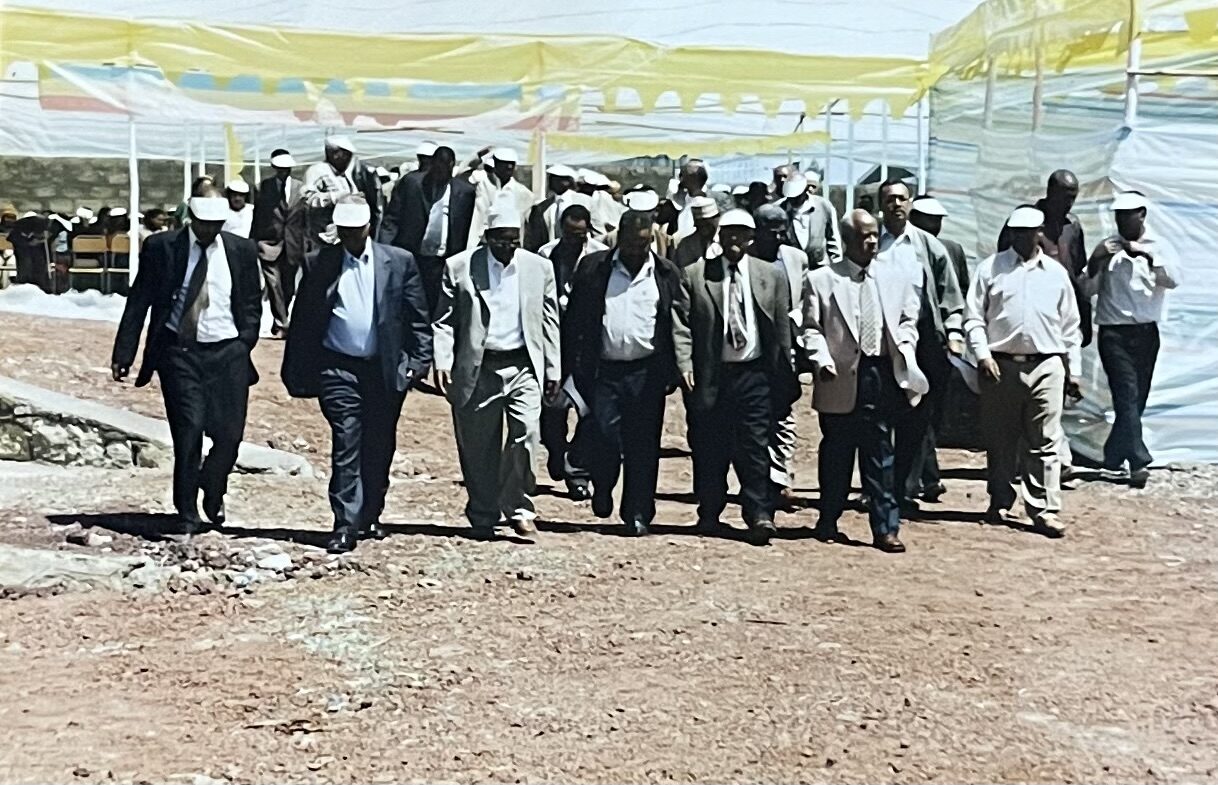 Company officials and guests at a Mebruk Plastic factory event