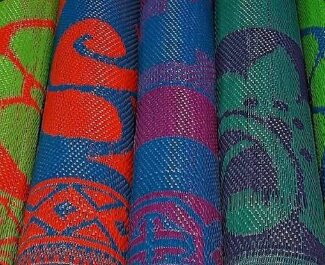 Woven PP plastic mat pattern detail